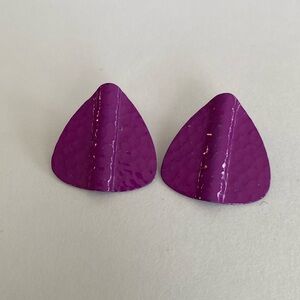 Vintage 1980's Purple Metal Earrings